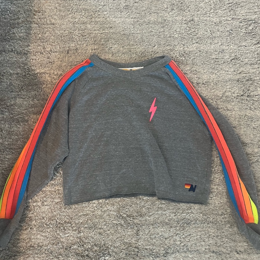 aviator nation cropped crew neck